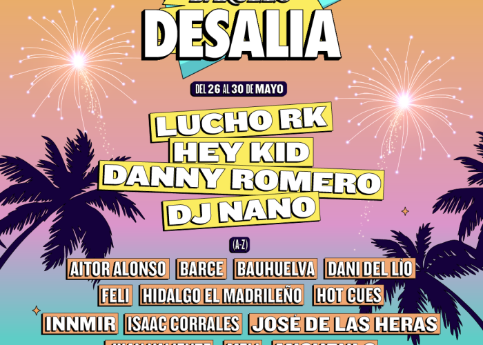 Lucho RK encabeza el cartel de Desalia 2026, con Carla Campra, Jorge López o Carlota Melendi entre los VIPS